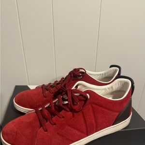 Louis Vuitton Red Suede Sneakers